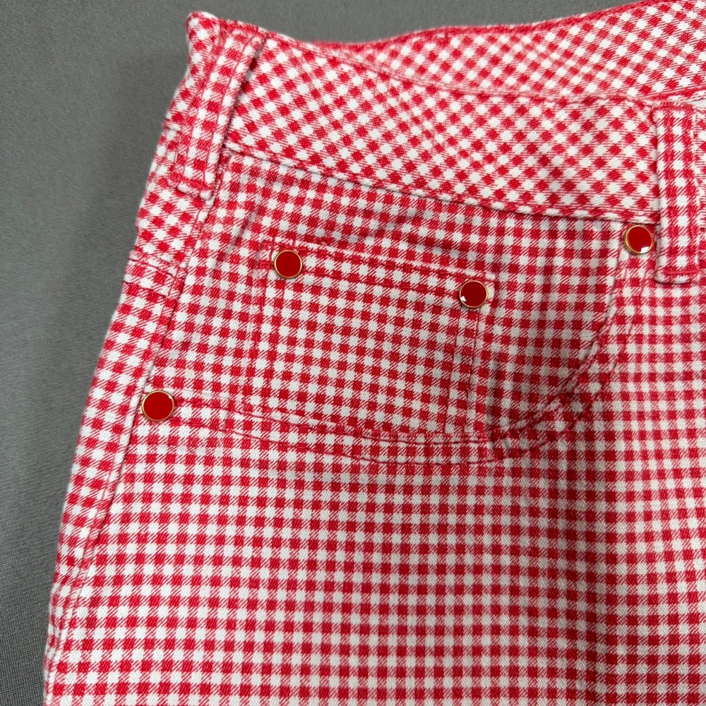 DG2 by Diane Gilman Womens 16WP Red Gingham Check Straight Leg Pants Casual - Picture 11 of 16